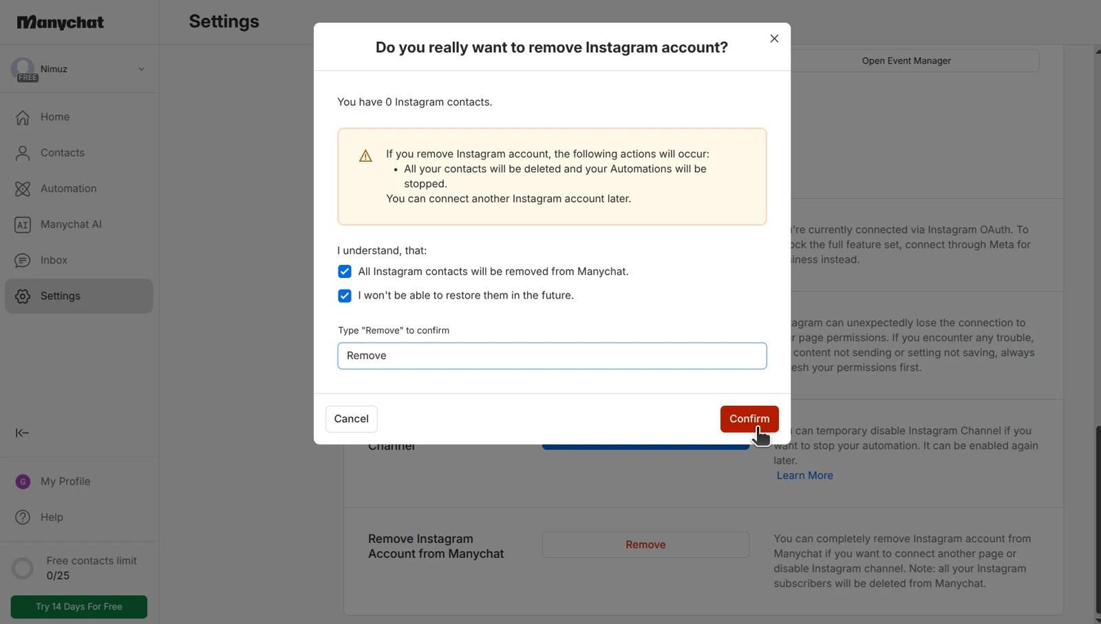 manychat-remove-instagram-account-confirmation